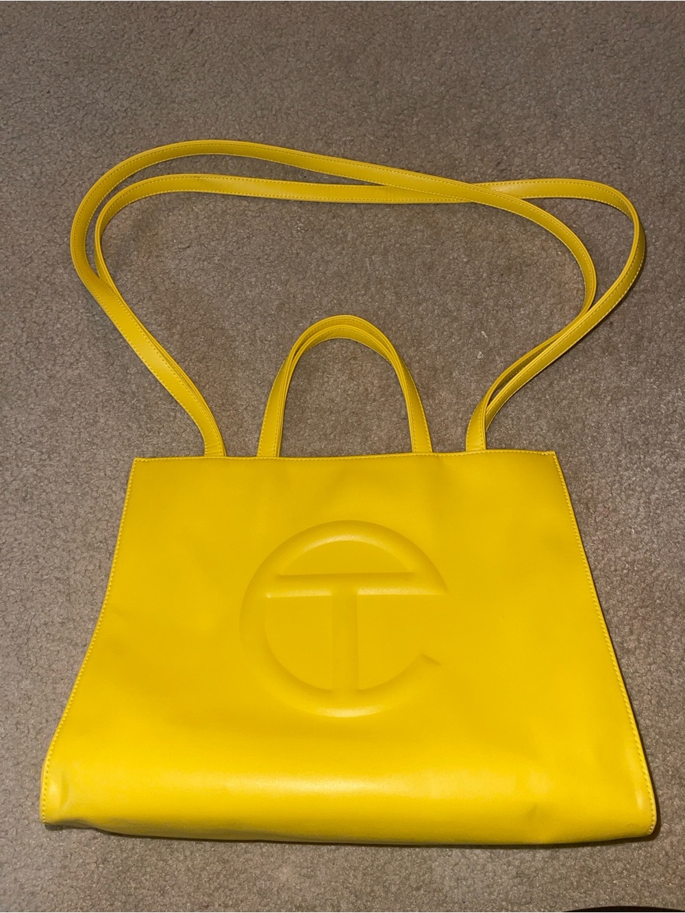 Telfar Bright Yellow Tote with Embossed Logo